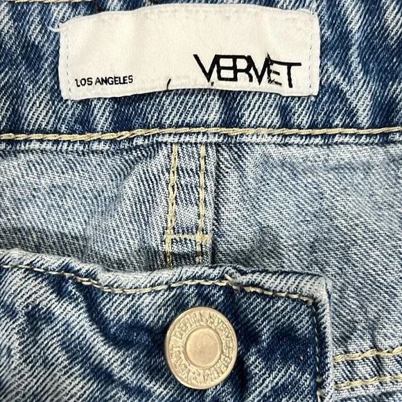 Vervet Jeans 28 Distressed Straight Leg Festival Ankle Length Super High Waist - Picture 8 of 9